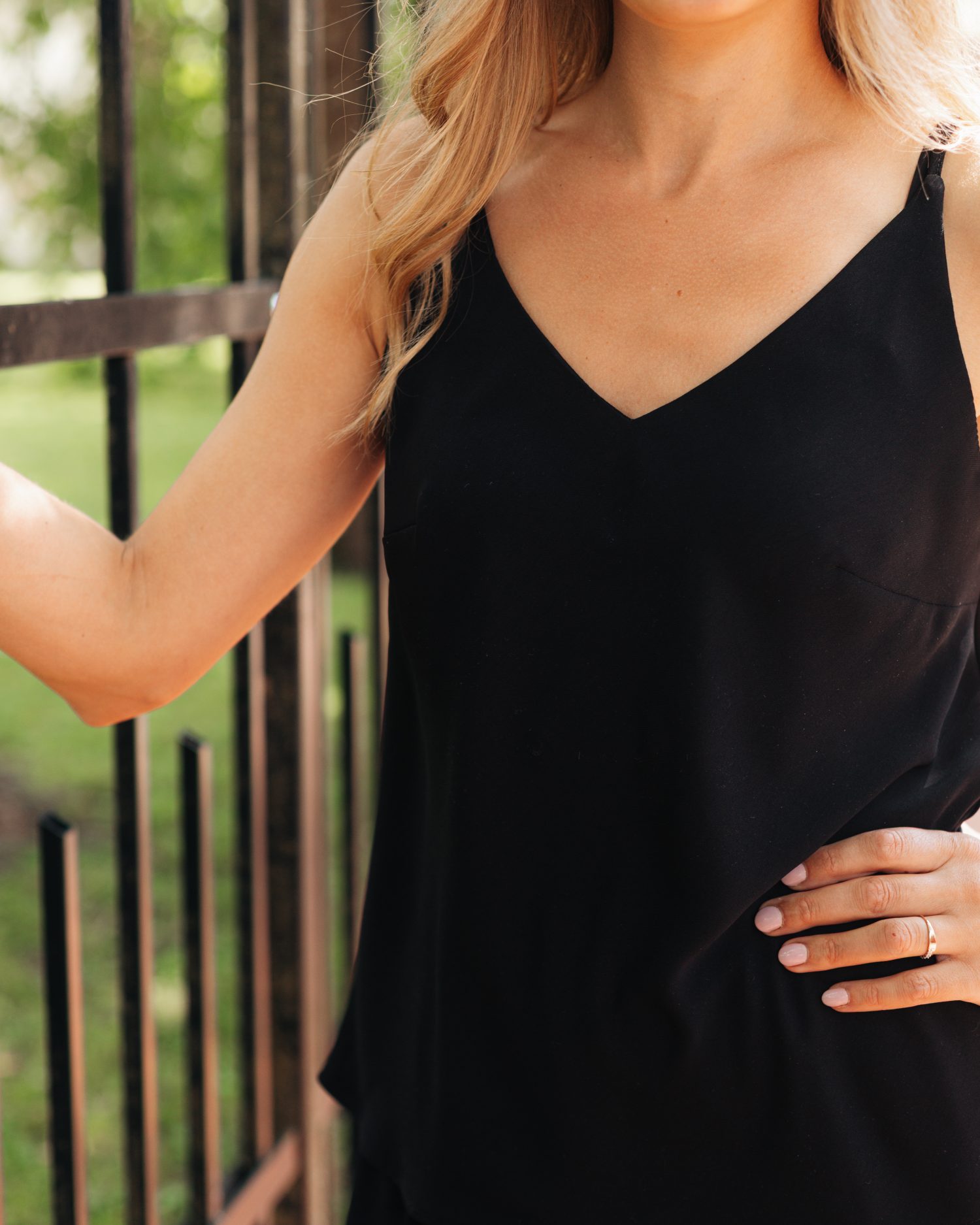 Slip tops melns
