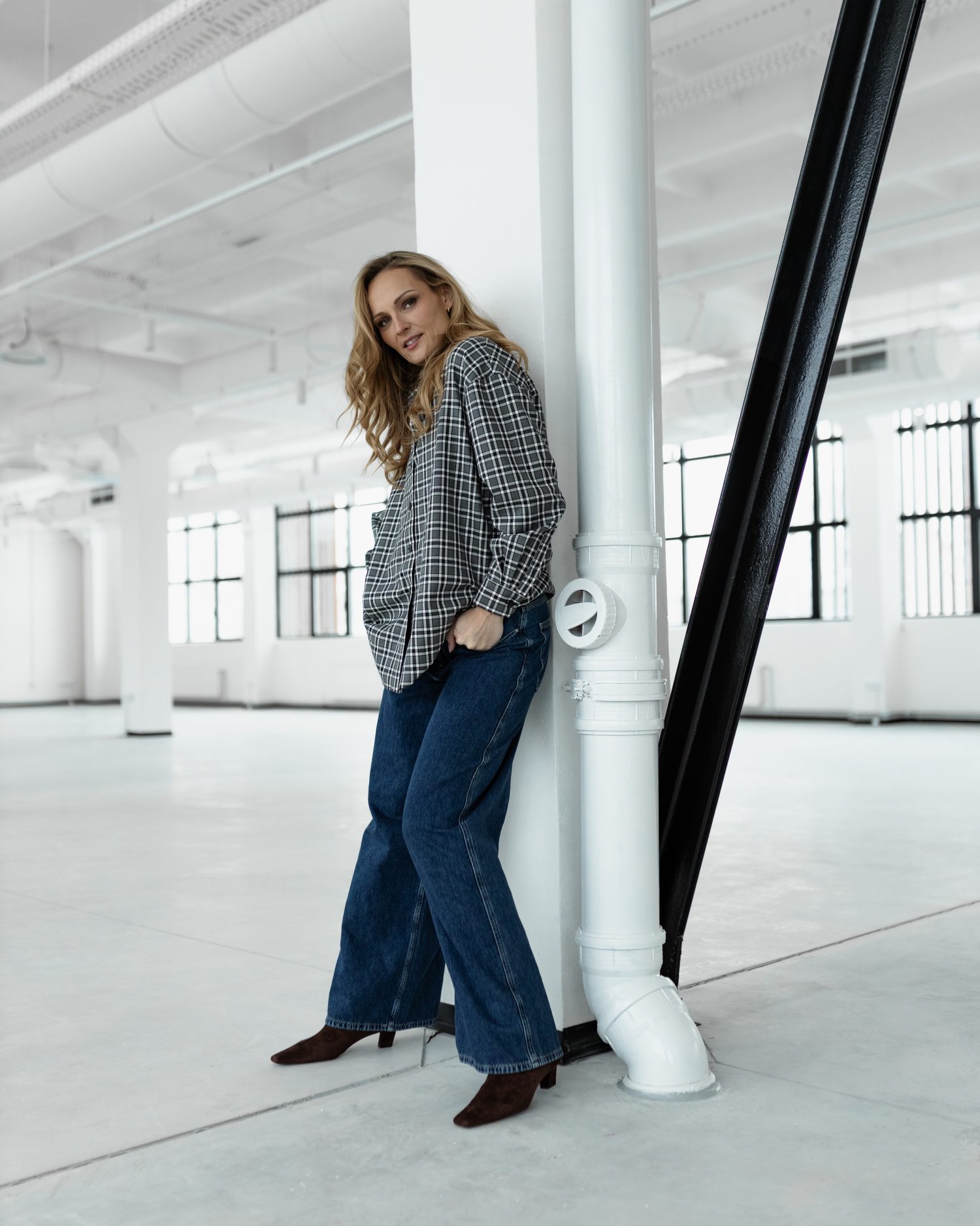 Rūtains krekls pelēks